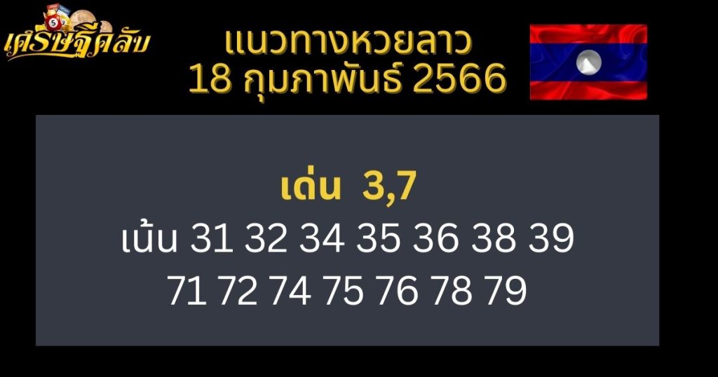 แนวทางหวยลาว 18 กุมภาพันธ์ 66