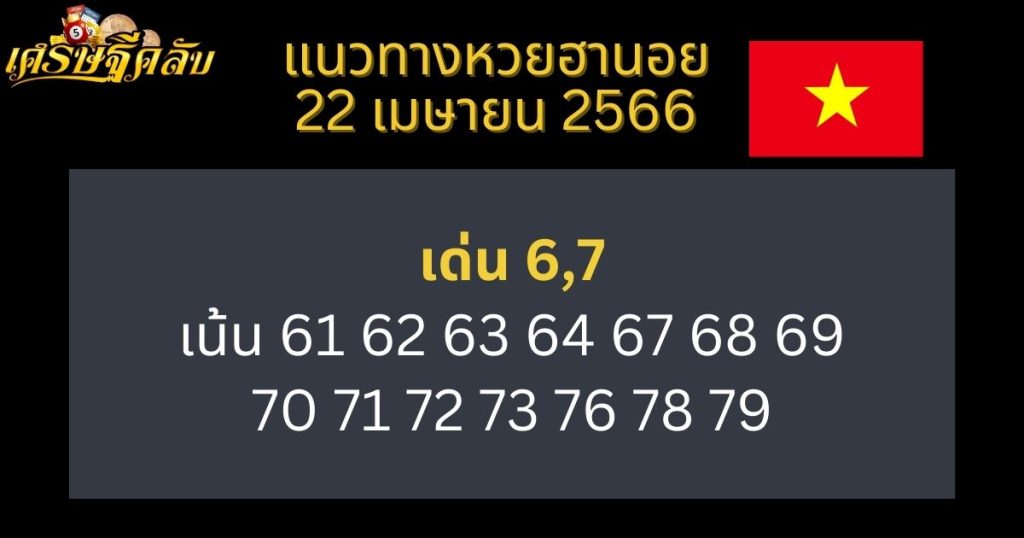 แนวทางหวยฮานอย 22 เมษายน 66