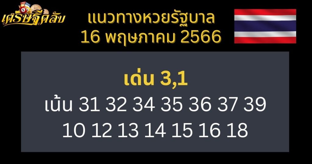 แนวทางหวยรัฐบาล 16 พฤษภาคม 66