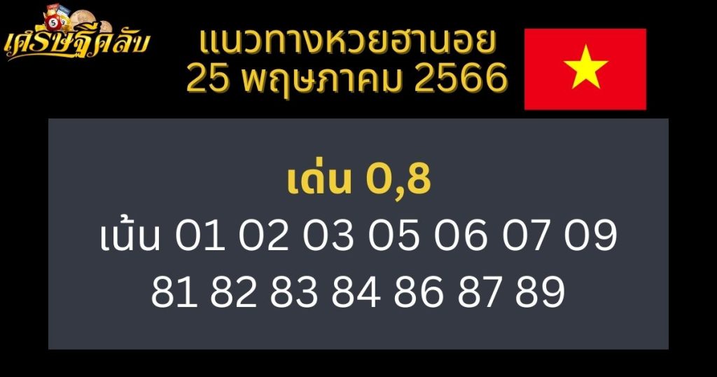 แนวทางหวยฮานอย 25 พฤษภาคม 66