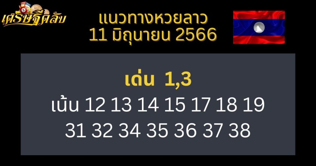 แนวทางหวยลาว 11 มิถุนายน 66