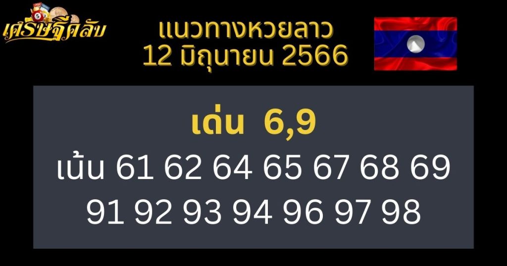 แนวทางหวยลาว 12 มิถุนายน 66